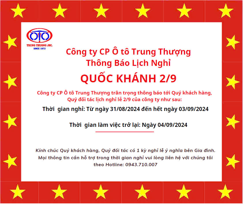 🎉️🎉️️🎉️ THÔNG BÁO LỊCH NGHỈ LỄ 02/09/2024 ️🎉️🎉️🎉️